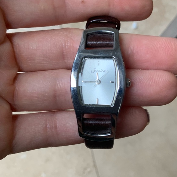 Vintage 90’S JESSICA Leather Brown Band Silver Wrist Watch Women’s BRAND NEW - Picture 13 of 16